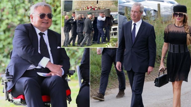 Eamonn Holmes and Nigel Farage lead mourners at funeral of broadcaster James Whale